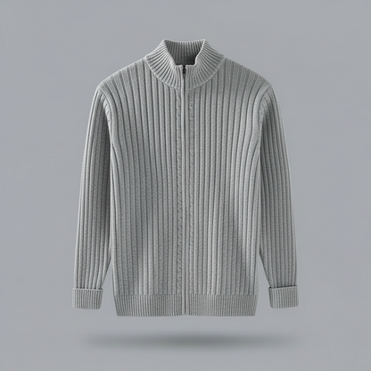 Lorenzo | Men's Black Zip-Up Cardigan