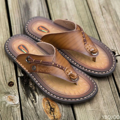 Men's Handmade Leather Flip Flops | Sandals | Genuine Leather | Breathable Comfort Thong Slippers | Steven & Levon