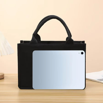 Unisex Canvas Tote Bag | Large Capacity | Thickened Handheld Shopping Bag | Black | Steven & Levon