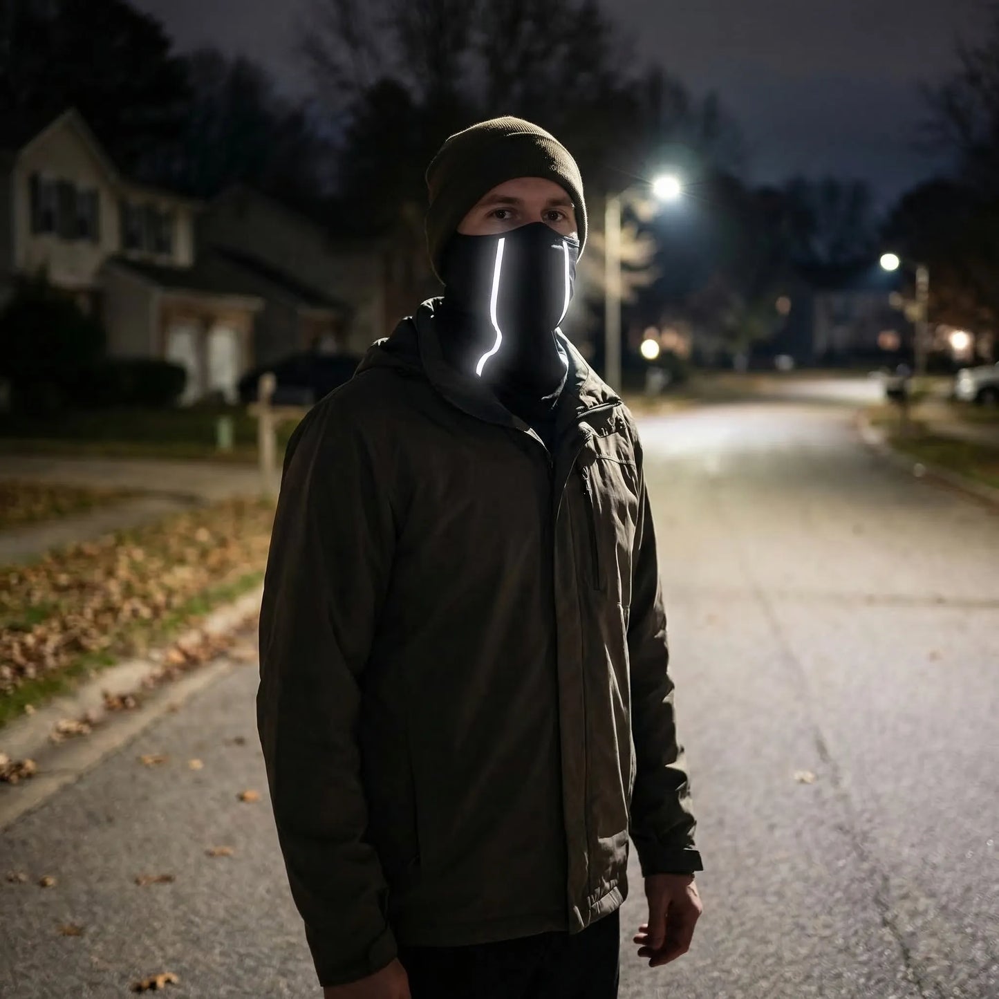 Lumiveil - Reflective Half-Face Neck Gaiter For Riders  Night Riding Protection