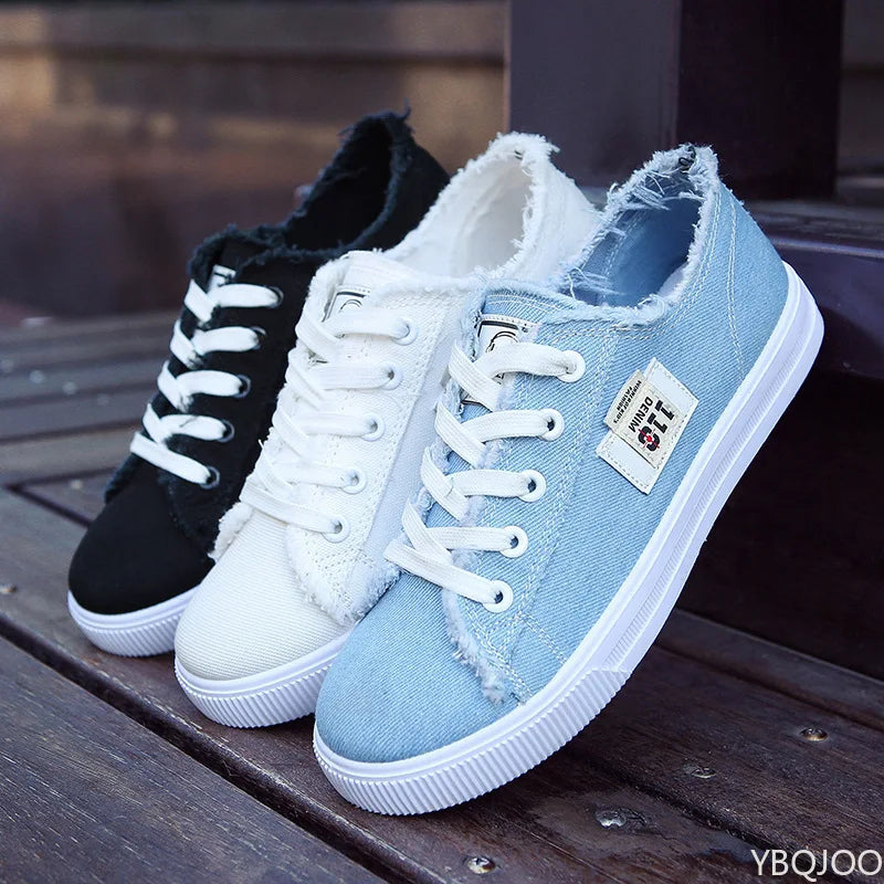 Women's Canvas Sneakers | Casual Lace-Up Shoes | Lightweight Fashion Trainers | Steven & Levon