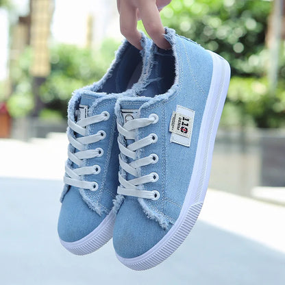 Women's Canvas Sneakers | Casual Lace-Up Shoes | Lightweight Fashion Trainers | Steven & Levon