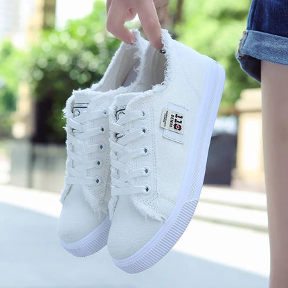 Women's Canvas Sneakers | Casual Lace-Up Shoes | Lightweight Fashion Trainers | Steven & Levon
