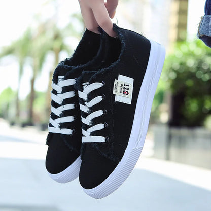 Women's Canvas Sneakers | Casual Lace-Up Shoes | Lightweight Fashion Trainers | Steven & Levon