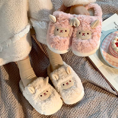 Fluffy Slippers | Plush Sheep | Soft Cotton | Warm Lining | Non-Slip Indoor | Steven & Levon