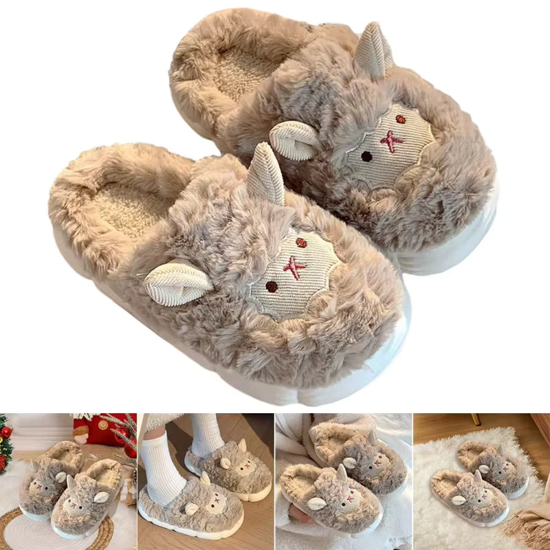Fluffy Slippers | Plush Sheep | Soft Cotton | Warm Lining | Non-Slip Indoor | Steven & Levon