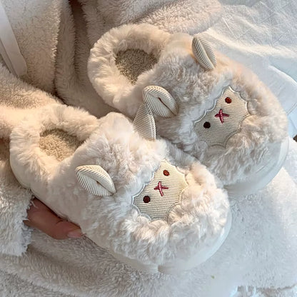 Fluffy Slippers | Plush Sheep | Soft Cotton | Warm Lining | Non-Slip Indoor | Steven & Levon