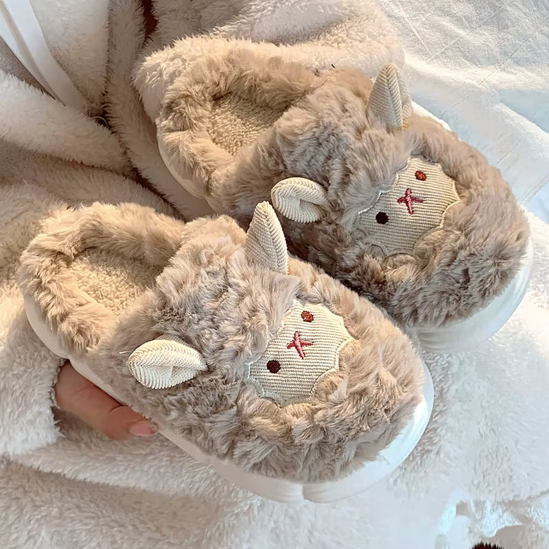 Fluffy Slippers | Plush Sheep | Soft Cotton | Warm Lining | Non-Slip Indoor | Steven & Levon