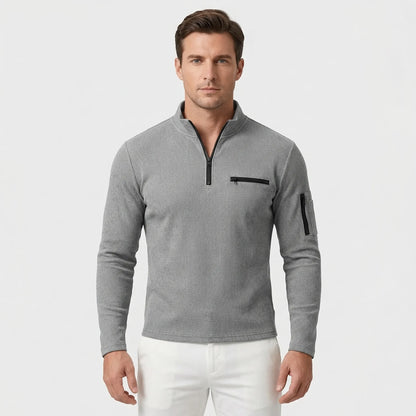 Luxivo - Long Sleeve Striped Polo Shirt  Casual Weekend Outings