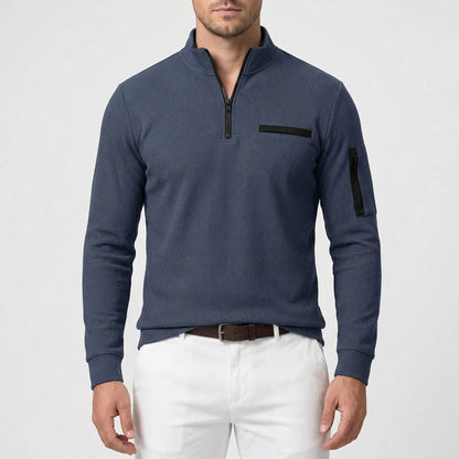 Luxivo - Long Sleeve Striped Polo Shirt  Casual Weekend Outings