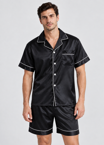 Men's Sleepwear | Short Sleeve Pajama | Elastic Shorts | Summer | Steven & Levon