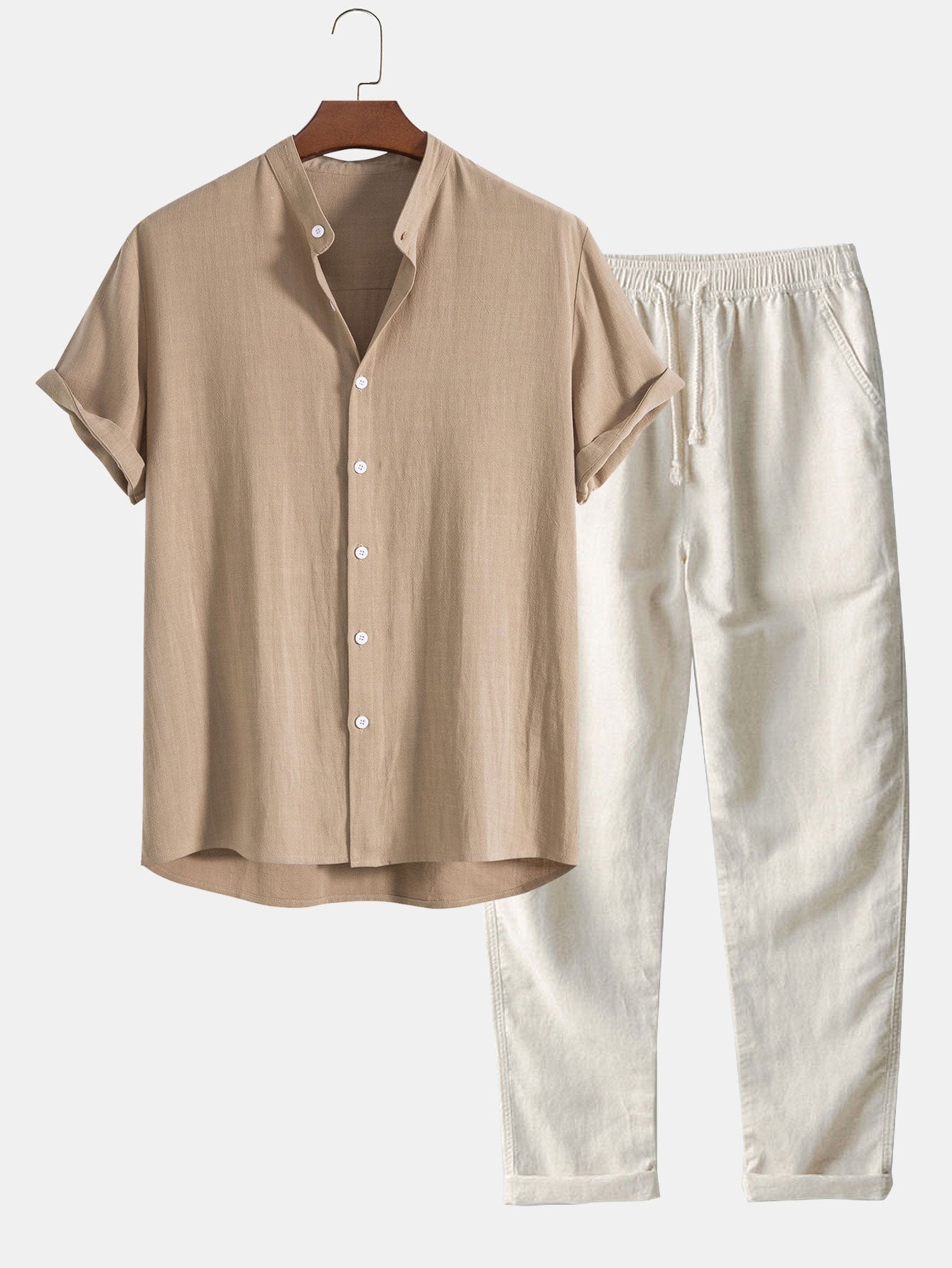 Men’s Polo Shirt & Trousers Set | Men | Soft Premium Fabric | Elegant Smart Casual Co-Ord | Tailored Fit | Steven & Levon
