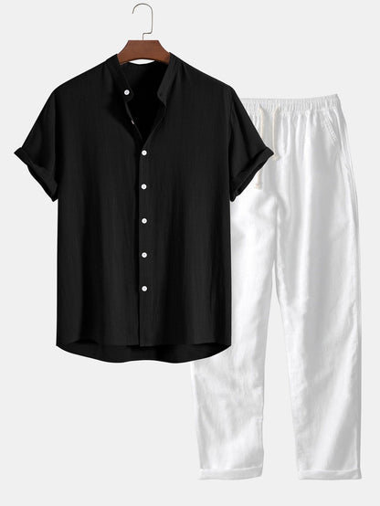 Men’s Polo Shirt & Trousers Set | Men | Soft Premium Fabric | Elegant Smart Casual Co-Ord | Tailored Fit | Steven & Levon