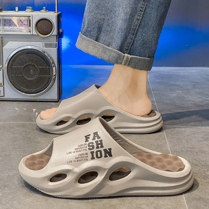Men's Massage Slide Sandals | EVA Cloud Slippers | Thick Cushioned Non-Slip Shower Slides for Indoor & Outdoor | Steven & Levon