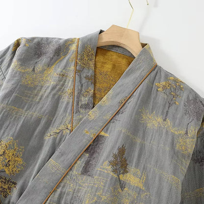 Kimono Sleepwear | Men's Pajama | Cotton | Robe & Pants | Loose Fit | Steven & Levon