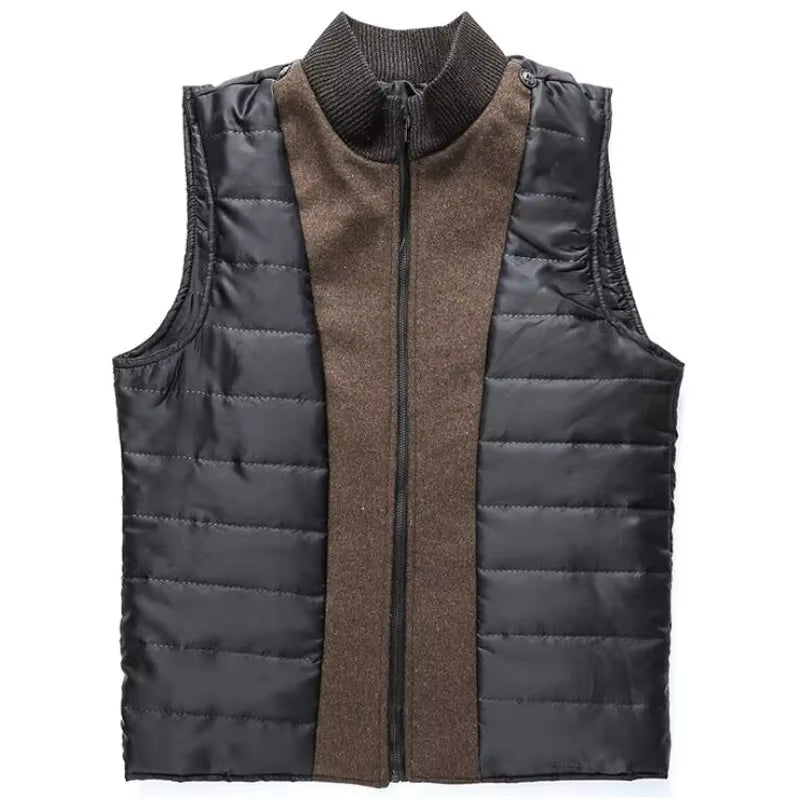 Thick Wool Blend Coat | Men Peacoat | Stand Collar Single Breasted Vest Winter | Steven & Levon