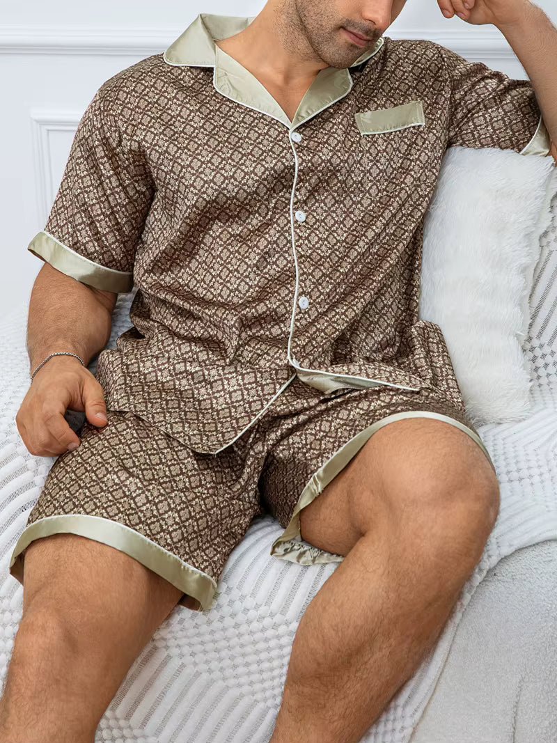 Plaid Sleepwear | Men's Pajama | Short Sleeve | Elastic Shorts | Summer | Steven & Levon