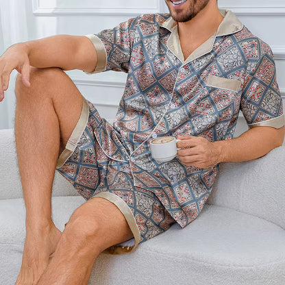 Plaid Sleepwear | Men's Pajama | Short Sleeve | Elastic Shorts | Summer | Steven & Levon