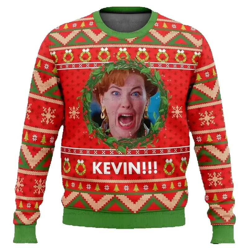 3D Cartoon Christmas Sweater | Men's Polyester Festive Pullover | Warm | Steven & Levon