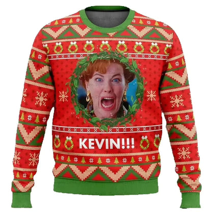 3D Cartoon Christmas Sweater | Men's Polyester Festive Pullover | Warm | Steven & Levon