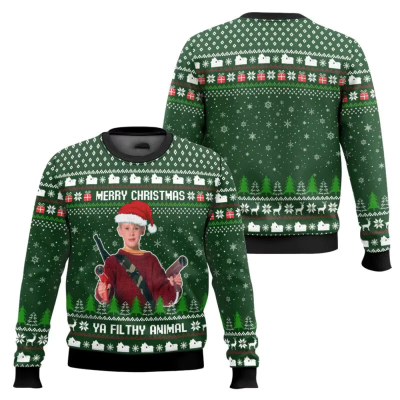 3D Cartoon Christmas Sweater | Men's Polyester Festive Pullover | Warm | Steven & Levon