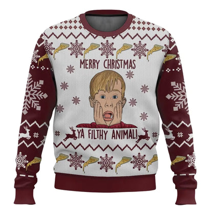 3D Cartoon Christmas Sweater | Men's Polyester Festive Pullover | Warm | Steven & Levon