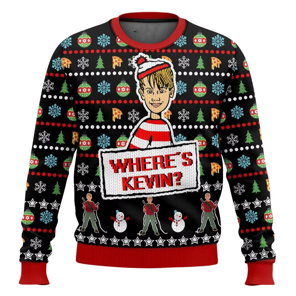 3D Cartoon Christmas Sweater | Men's Polyester Festive Pullover | Warm | Steven & Levon
