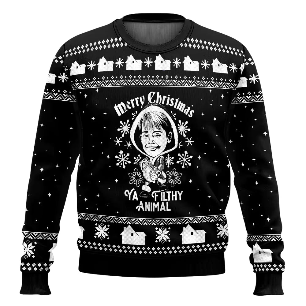 3D Cartoon Christmas Sweater | Men's Polyester Festive Pullover | Warm | Steven & Levon