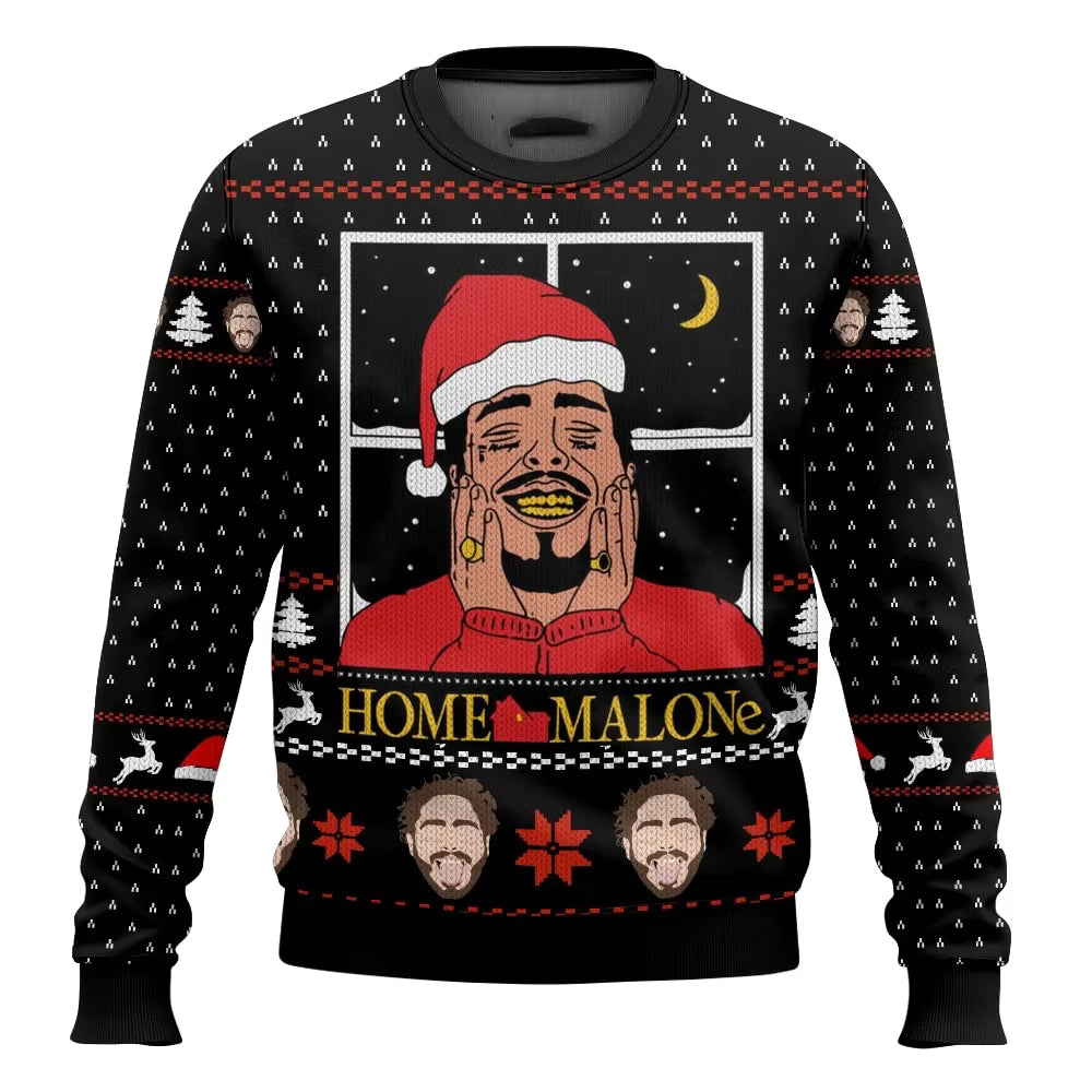 3D Cartoon Christmas Sweater | Men's Polyester Festive Pullover | Warm | Steven & Levon