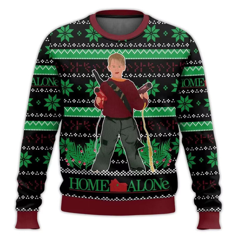 3D Cartoon Christmas Sweater | Men's Polyester Festive Pullover | Warm | Steven & Levon