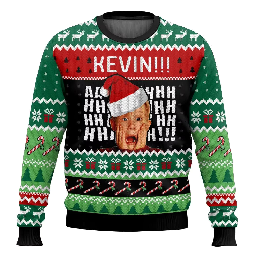 3D Cartoon Christmas Sweater | Men's Polyester Festive Pullover | Warm | Steven & Levon