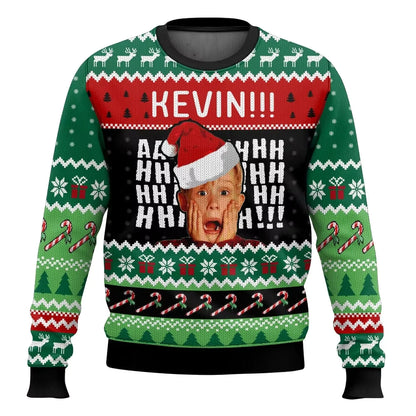 3D Cartoon Christmas Sweater | Men's Polyester Festive Pullover | Warm | Steven & Levon