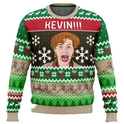 3D Cartoon Christmas Sweater | Men's Polyester Festive Pullover | Warm | Steven & Levon