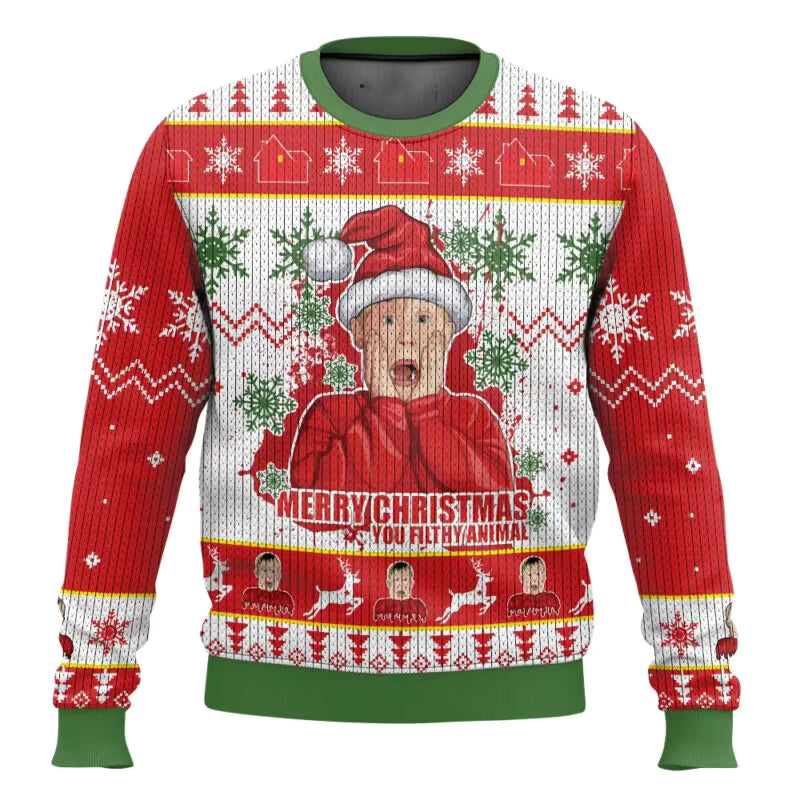 3D Cartoon Christmas Sweater | Men's Polyester Festive Pullover | Warm | Steven & Levon