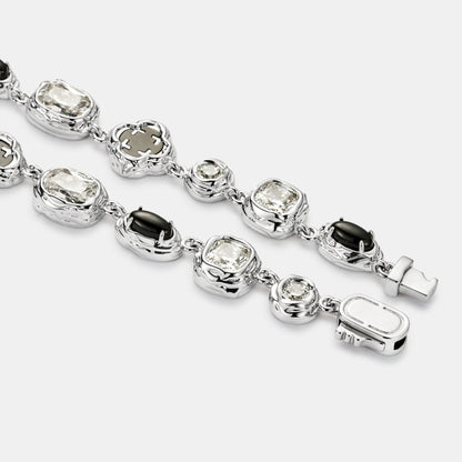 Melted Onyx Bracelet | Men | Stainless Steel | Silver & Gold | Onyx Gemstone | Statement | Steven & Levon