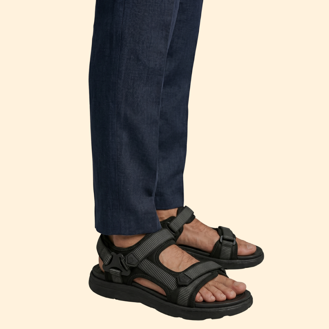 Men’s Leather Open Toe Sandals | Men |Non-Slip Rubber Sole & Adjustable Strap | Steven & Levon