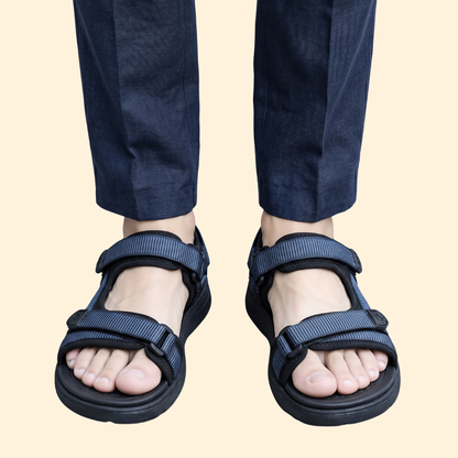 Men’s Leather Open Toe Sandals | Men |Non-Slip Rubber Sole & Adjustable Strap | Steven & Levon