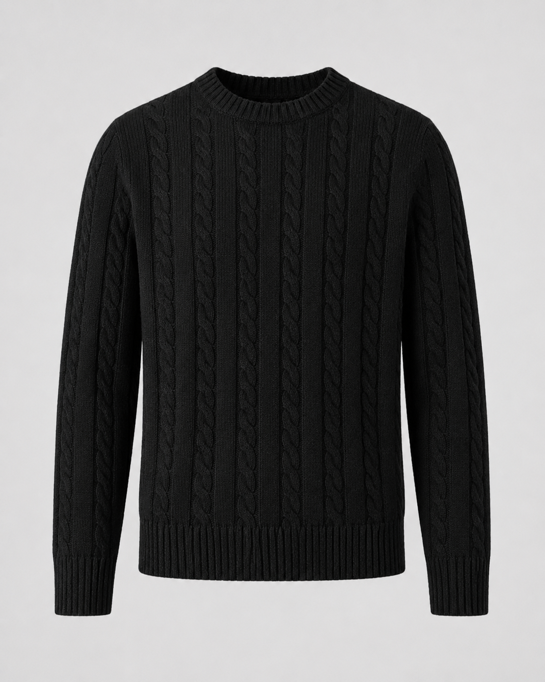 Men's Cable Knit Crew Neck Sweater | Long Sleeve | Soft Knit | Regular Fit | Smart Casual | Steven & Levon
