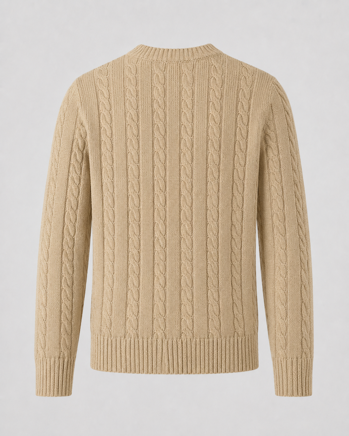 Men's Cable Knit Crew Neck Sweater | Long Sleeve | Soft Knit | Regular Fit | Smart Casual | Steven & Levon