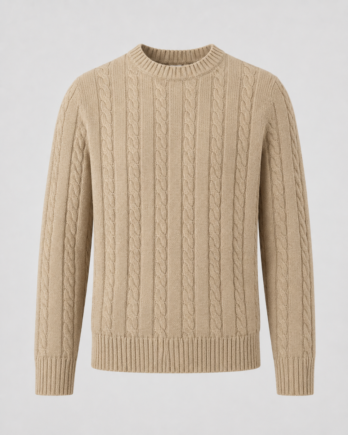 Men's Cable Knit Crew Neck Sweater | Long Sleeve | Soft Knit | Regular Fit | Smart Casual | Steven & Levon