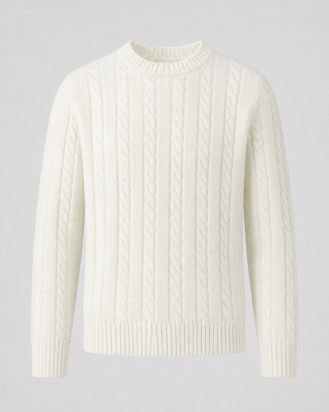 Men's Cable Knit Crew Neck Sweater | Long Sleeve | Soft Knit | Regular Fit | Smart Casual | Steven & Levon