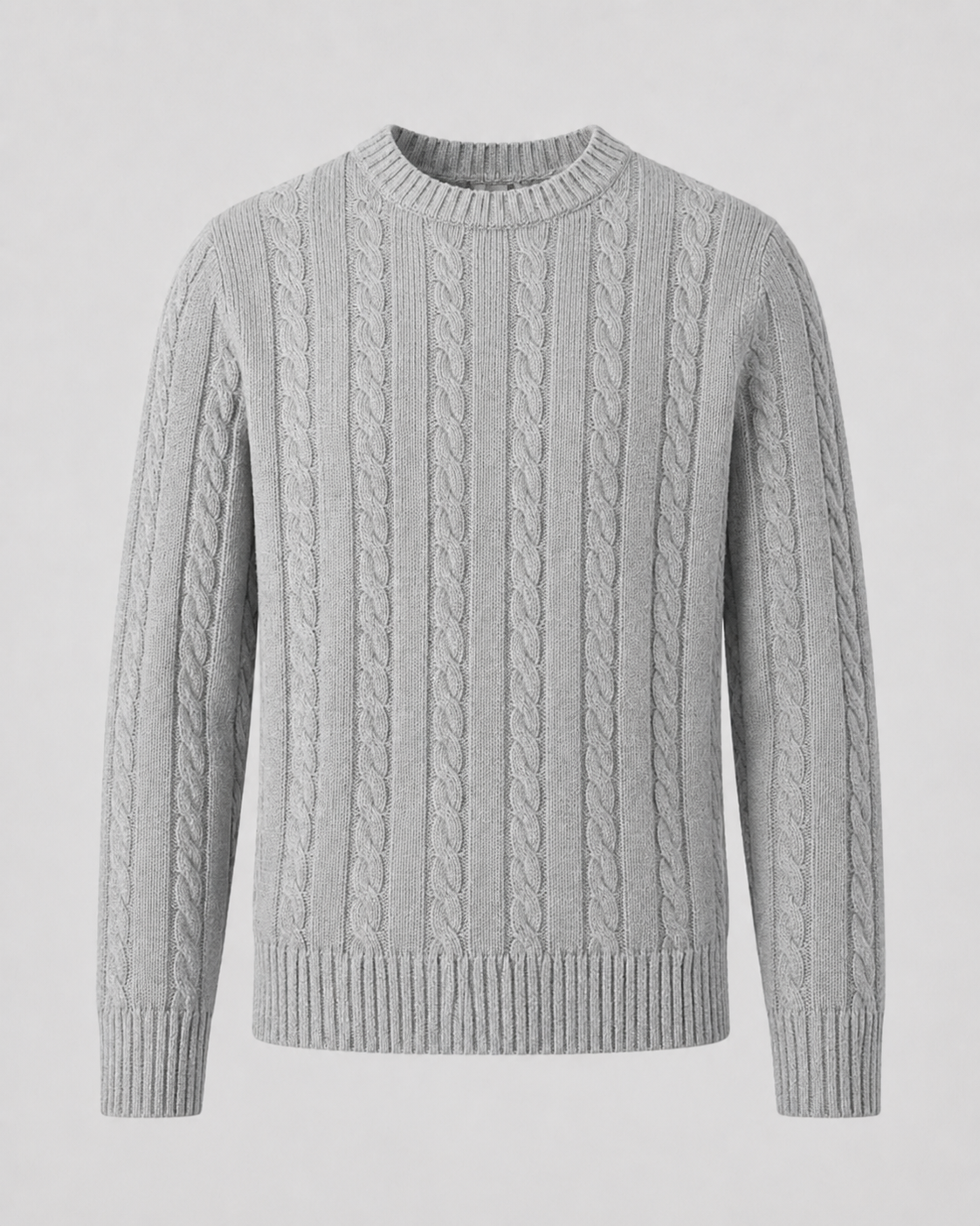 Men's Cable Knit Crew Neck Sweater | Long Sleeve | Soft Knit | Regular Fit | Smart Casual | Steven & Levon