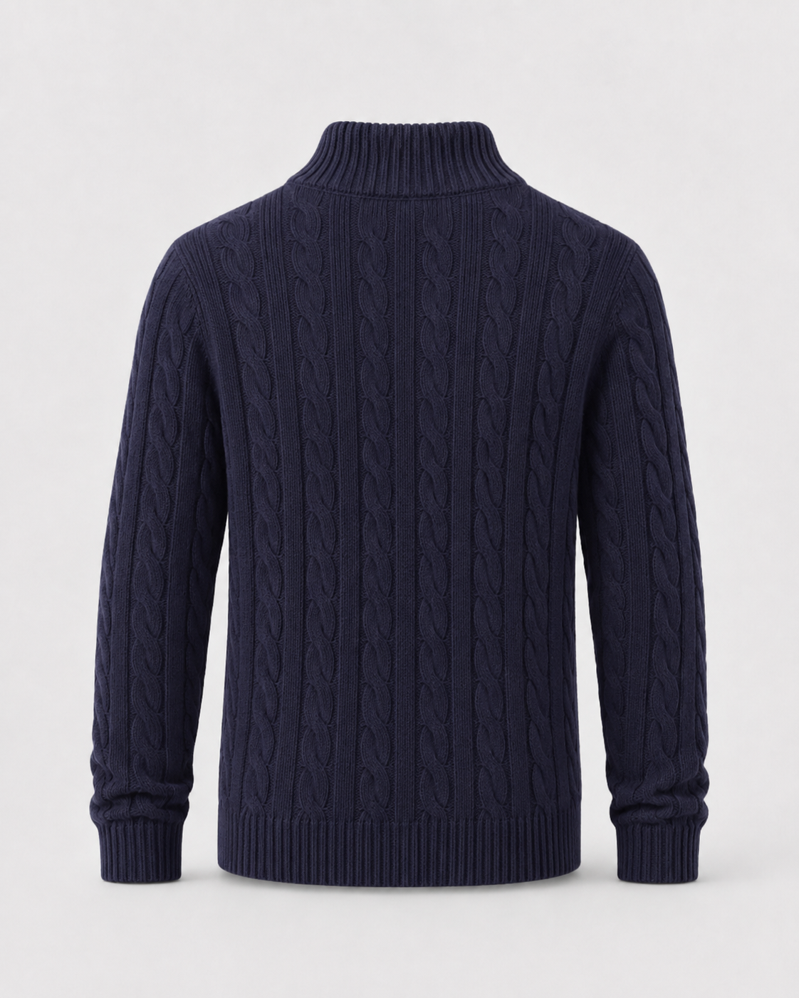 Men's Cable Knit Quarter Zip Sweater | Mock Neck | Long Sleeve | Warm Knit | Steven & Levon