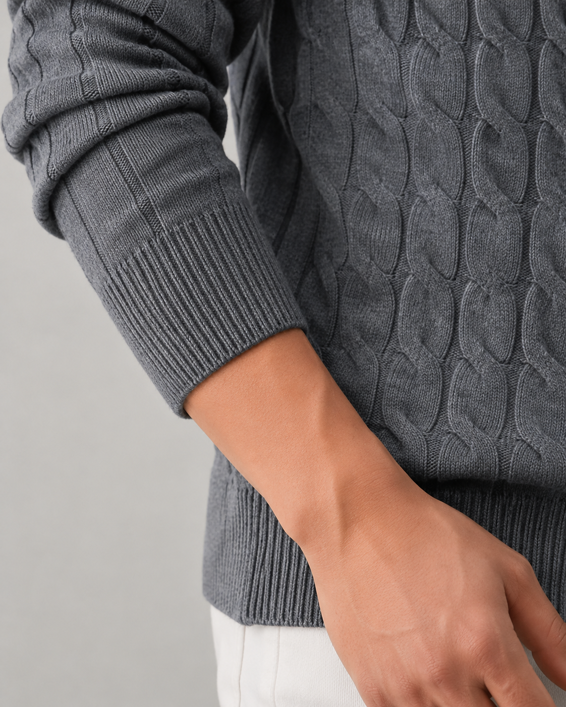Men's Cable Knit Zip Cardigan | Stand Collar | Regular Fit | Warm Knit Sweater | Steven & Levon