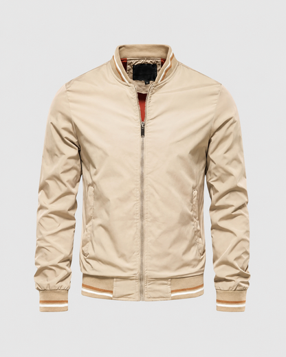 Men's Classic Bomber Jacket | Ribbed Trim | Zip Front | Lightweight | Smart Casual | Steven & Levon