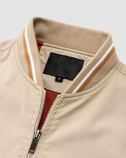 Men's Classic Bomber Jacket | Ribbed Trim | Zip Front | Lightweight | Smart Casual | Steven & Levon