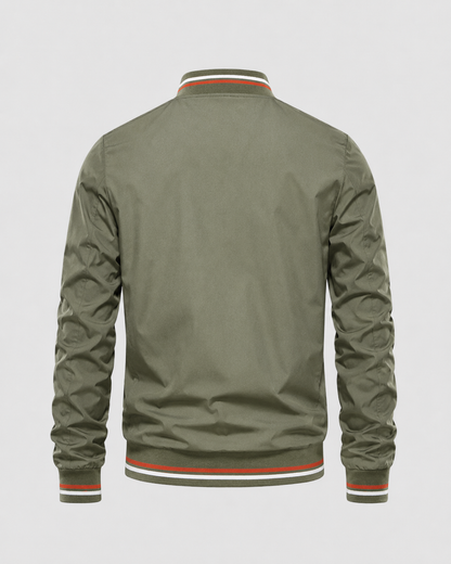 Men's Classic Bomber Jacket | Ribbed Trim | Zip Front | Lightweight | Smart Casual | Steven & Levon
