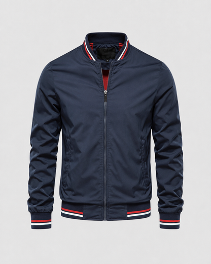 Men's Classic Bomber Jacket | Ribbed Trim | Zip Front | Lightweight | Smart Casual | Steven & Levon