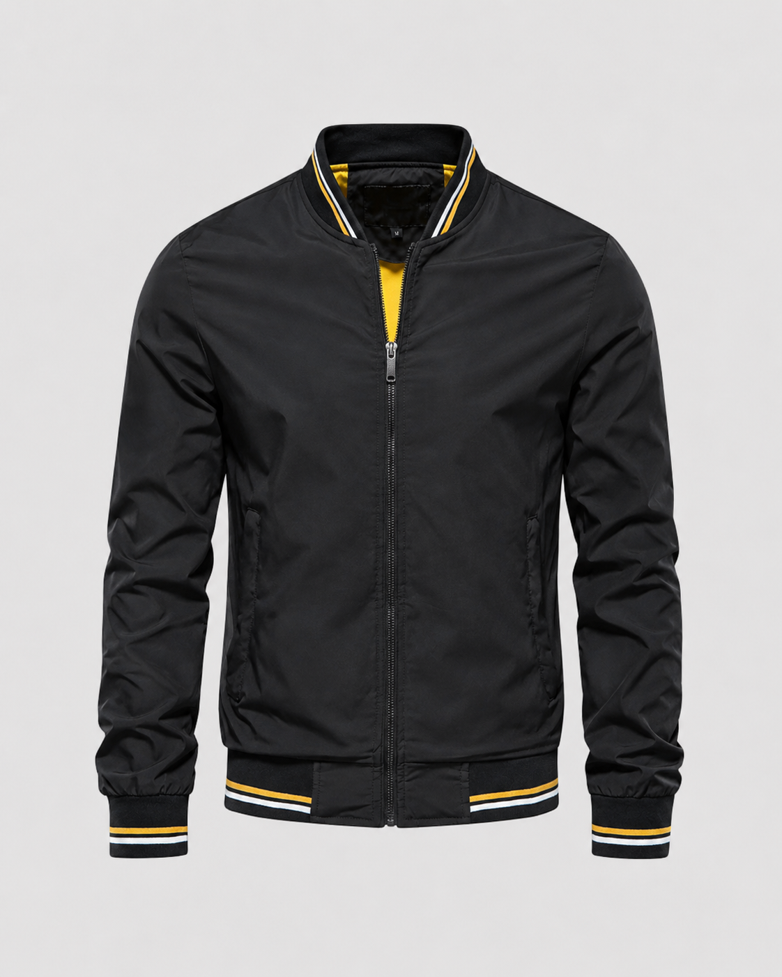 Men's Classic Bomber Jacket | Ribbed Trim | Zip Front | Lightweight | Smart Casual | Steven & Levon