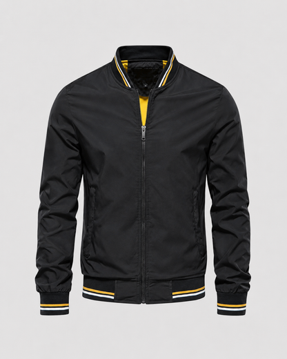 Men's Classic Bomber Jacket | Ribbed Trim | Zip Front | Lightweight | Smart Casual | Steven & Levon